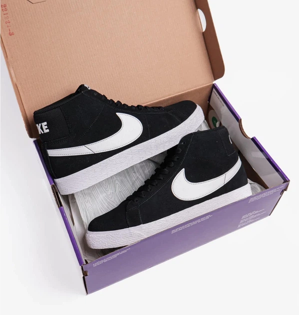 Кроссовки унисекс Nike Sb Zoom Blazer Mid 38.5 Черно-белый 864349-002 - изображение 2