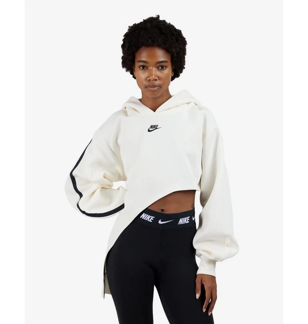 Худи женское Nike Nsw Tech Fleece Asymmetrical Fleece Hoodie FN7123-110 L Бежевое - изображение 2