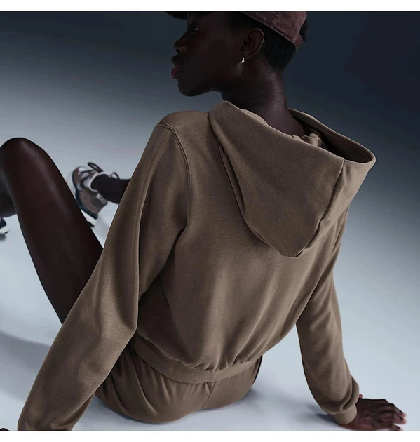 Толстовка жіноча Nike Nsw Chll Ft Fz Hdy Brown XS Коричнева FN2415-233 - зображення 5