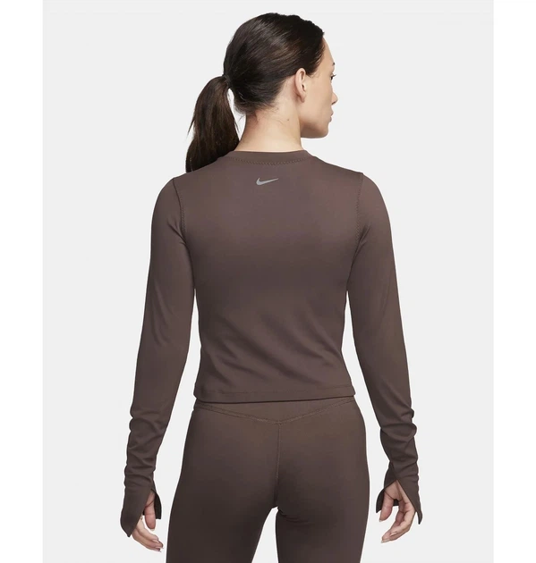 Спортивная кофта женская Nike One Fitted Brown M Коричневая FQ2148-237 - Фото 3 Спортивная кофта женская Nike One Fitted Brown M Коричневая FQ2148-237 - изображение 3