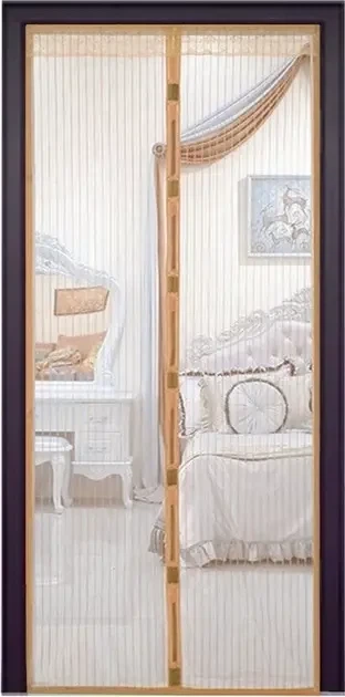 Москітна сітка на двері Magic Mesh 210 * 100 см - антимоскітна сітка штора на магнітах коричнева - Фото 2 Москітна сітка на двері Magic Mesh 210 * 100 см - антимоскітна сітка штора на магнітах коричнева - зображення 2