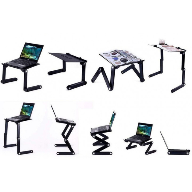 Столик-подставка для ноутбука Laptop Table T8 с активным охлаждением, стол-трансформер с 2 кулерами и регулировкой наклона - изображение 9