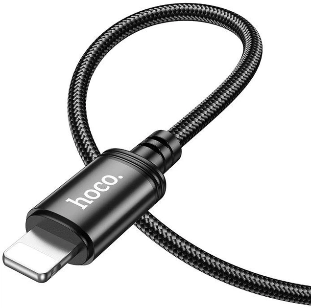 USB Кабель Hoco X89 Wind USB-A to Lightning 2.4A 1m Black - изображение 3