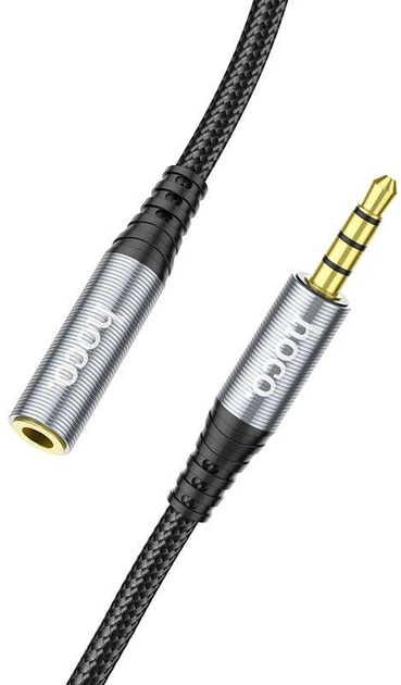 Кабель AUX Hoco UPA20 3.5mm to 3.5mm 2m Metal Gray - зображення 3