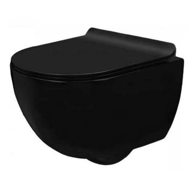 Унітаз підвісний Rea Carlo Soft cloth чорний (REA C8405G) - изображение 4
