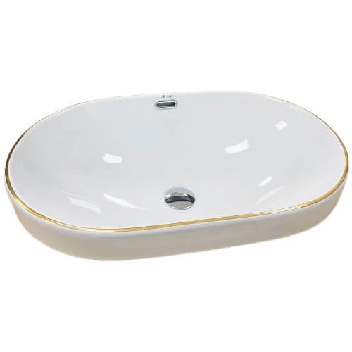 Раковина врізна VBI Gaeta S White Gold Edge (VBI 018067) - Фото 1 Раковина врізна VBI Gaeta S White Gold Edge (VBI 018067) - изображение 1