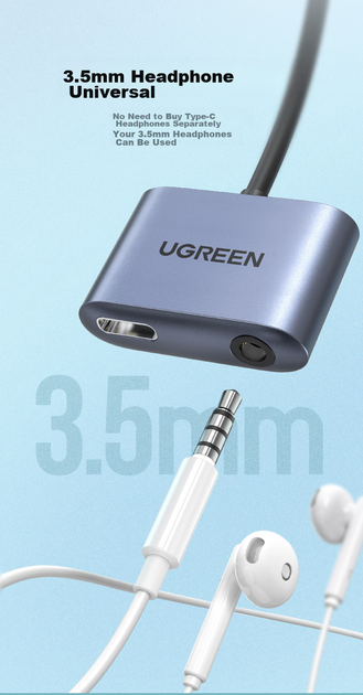 Адаптер UGREEN USB-C на 3.5 мм аудио с поддержкой HiFi - изображение 3