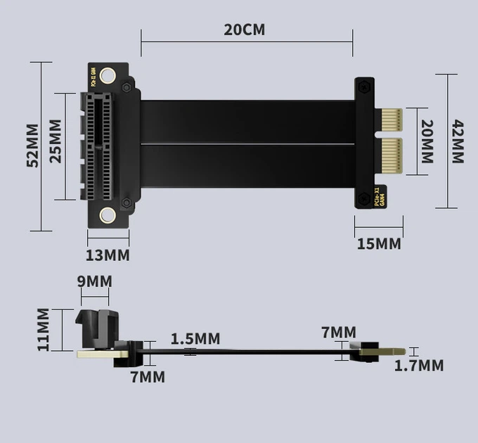 Кабель-подовжувач MOGE MC489120 PCI-E 4.0 20 см - зображення 8