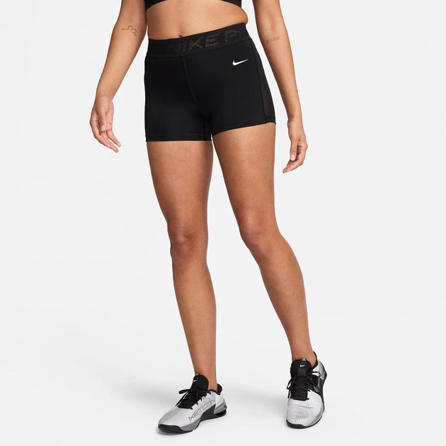 Шорты женские Nike Mid-Rise Mesh-Paneled Shorts Black XS Черный FN3336-010 - изображение 3