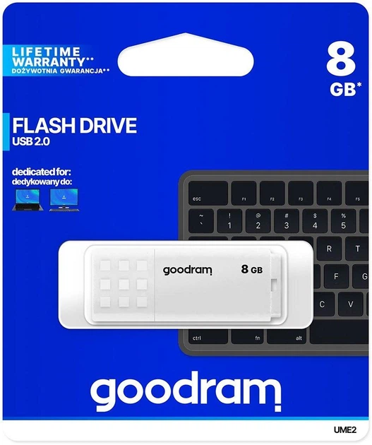 Накопичувач Goodram UME2 8GB USB 2.0 (UME2-0080W0R11) Білий - Фото 5 Накопичувач Goodram UME2 8GB USB 2.0 (UME2-0080W0R11) Білий - изображение 5