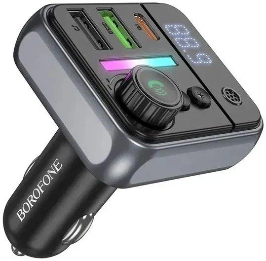FM-трансмітер Borofone BC50 Ascenso 2USB-A/USB-C PD&QC3.0 38W Bluetooth Black - Фото 2 FM-трансмітер Borofone BC50 Ascenso 2USB-A/USB-C PD&QC3.0 38W Bluetooth Black - зображення 2