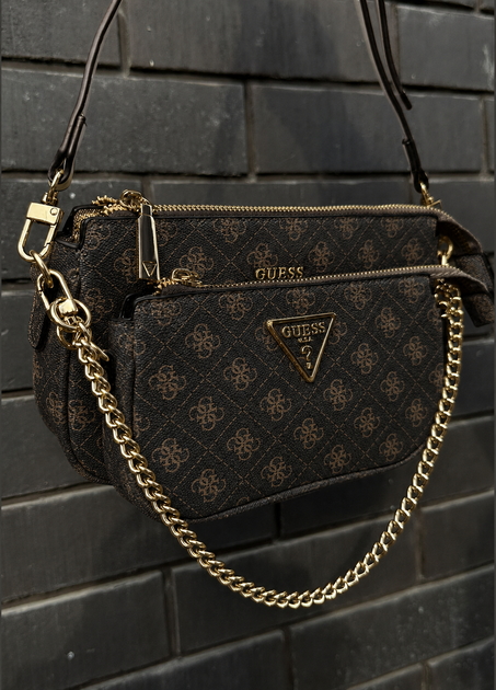 Женская сумка Guess 136 кросс-боди коричневая - Фото 3 Женская сумка Guess 136 кросс-боди коричневая - изображение 3