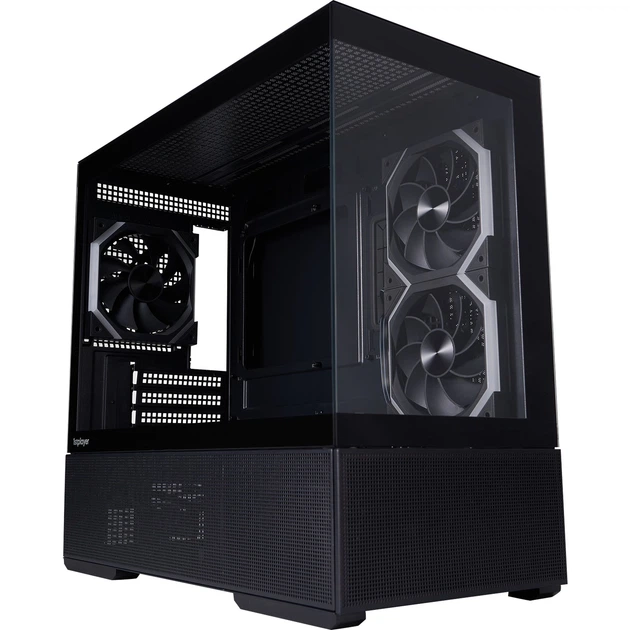 Корпус для ПК 1stPlayer CV6-BK-2FAR-2FH7R-1FH7 Midi-Tower без БЖ MicroATX/Mini-ITX ARGB Black - зображення 2