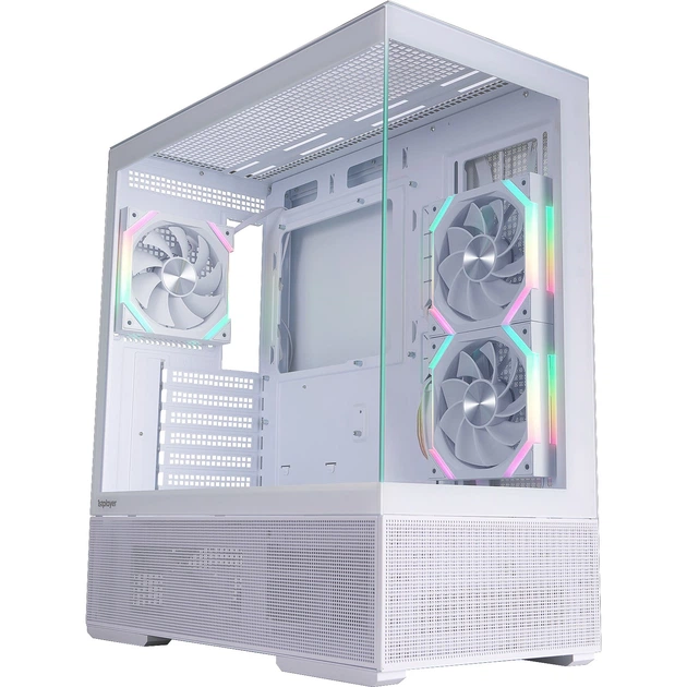 Корпус для ПК 1stPlayer CV7-WH-2FAR-W-2FH7R-W-1FH7-W Midi-Tower без БЖ ATX/MicroATX ARGB White - Фото 2 Корпус для ПК 1stPlayer CV7-WH-2FAR-W-2FH7R-W-1FH7-W Midi-Tower без БЖ ATX/MicroATX ARGB White - зображення 2