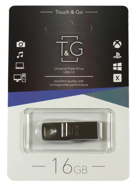 USB-накопитель флешка на 16Gb T&G 117 Metal series Black - изображение 2