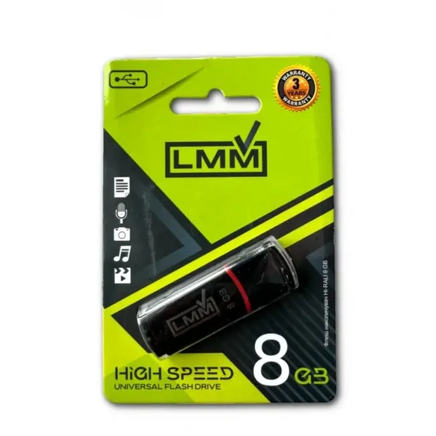 Флешка USB 8GB LMM Classic черная USB 2.0 влагозащищенный корпус скорость до 480 Мбіт/с - изображение 3