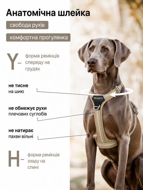Шлея для собак Duomm No-Pull з повідцем, регульована та світловідбивна хакі, XL (294XL-KHAKI) - Фото 3 Шлея для собак Duomm No-Pull з повідцем, регульована та світловідбивна хакі, XL (294XL-KHAKI) - зображення 3
