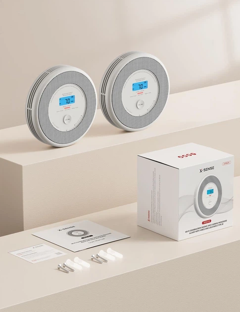 Детектор диму та чадного газу X-Sense XP0A-iR Wi-Fi, 2 шт., голосове сповіщення, визначення місця, CO + дим, 85 дБ - зображення 7