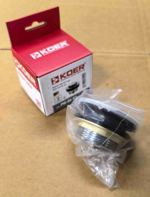 Донний клапан для ванни KOER PW-06-01 автоматичний (Click-Clack) (Колір хром) 1 1/2'' (KR5799) - изображение 8