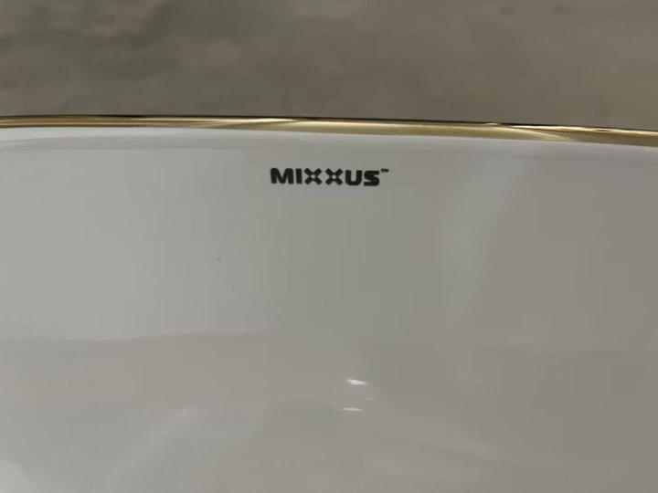 Раковина накладна MIXXUS PREMIUM ELLIPSE-0105 EDGE GOLD 600х400х150mm (MP6564) - изображение 5