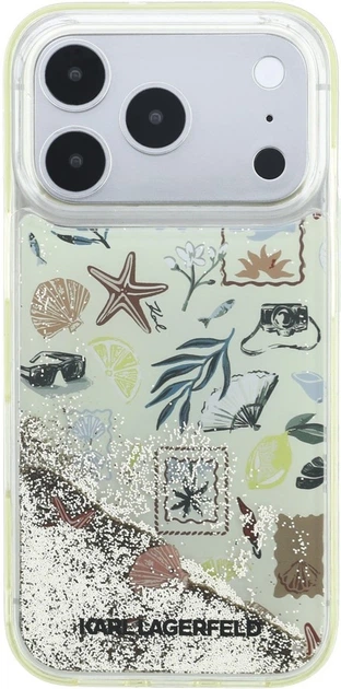 Etui  Karl Lagerfeld Liquid Glitter Beach & Sand do Apple iPhone 18 Pro / 17 Pro Beige (3666339641740) - obraz 3