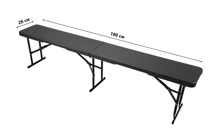 Складная лавка стальная 1,8 м графит HDPE - изображение 5