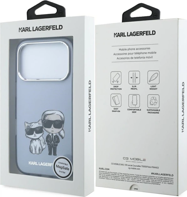 Etui  Karl Lagerfeld IML Karl&Choupette Bodies Sketch Print MagSafe do Apple iPhone 18 Pro Max / 17 Pro Max Light Blue (3666339661052) - obraz 7