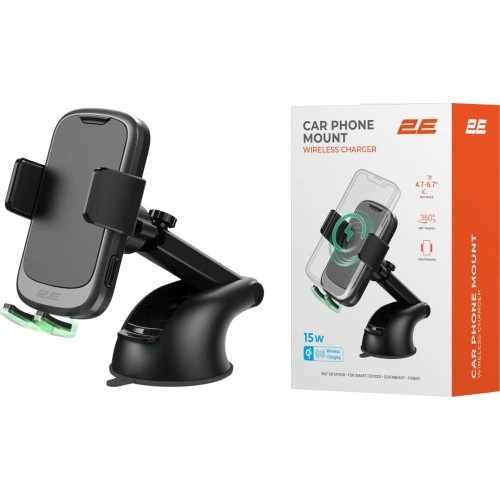 Универсальный автодержатель 2E 4.7-7", Wireless Qi 15W, USB-A/QC/3.0/30W, USB-С/PD/30W (2E-WCQ01-10) 2E 2E-WCQ01-10 1078422 - изображение 12