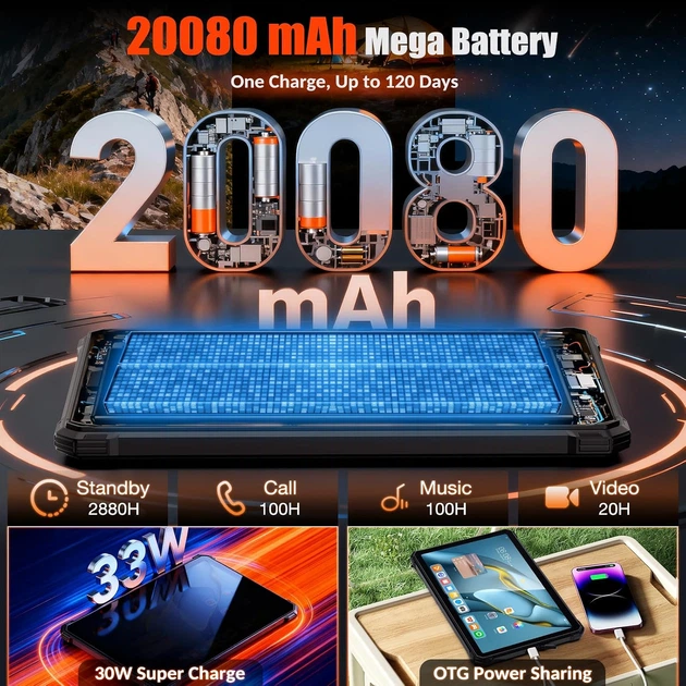 Планшет Orcatab WT1 Pro 11'' FHD 120Hz 6GB/256GB /T8200/ 64+16Мп/ 20000mAh LTE Orange - Фото 4 Планшет Orcatab WT1 Pro 11'' FHD 120Hz 6GB/256GB /T8200/ 64+16Мп/ 20000mAh LTE Orange - изображение 4