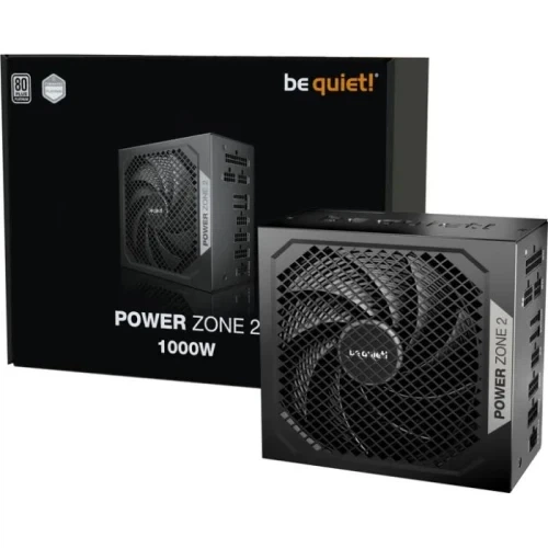 Блок живлення 1000 Вт, be quiet! Power Zone 2, Black, модульний, 80+ Platinum, Active PFC, 14 см 'zero-PWM', 1xMolex / 7xSATA / 1x16-pin / 3x6+2-pin / 2x4+4-pin / 1x20+4-pin, захист OCP/OVP/OPP/OTP/SCP/UVP/SIP, ATX 3.1 (BP008EU) - изображение 5