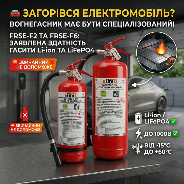 Вогнегасник Firesi FRSE-F6 універсальний 6 л - Фото 2 Вогнегасник Firesi FRSE-F6 універсальний 6 л - зображення 2