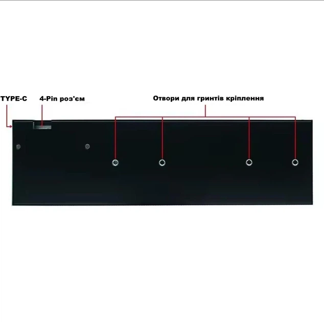 Додатковий Монітор ресурсів для ПК TURZX 9.2" IPS 1920×462 USB Type-C / 9 PIN, Другий Екран - зображення 4