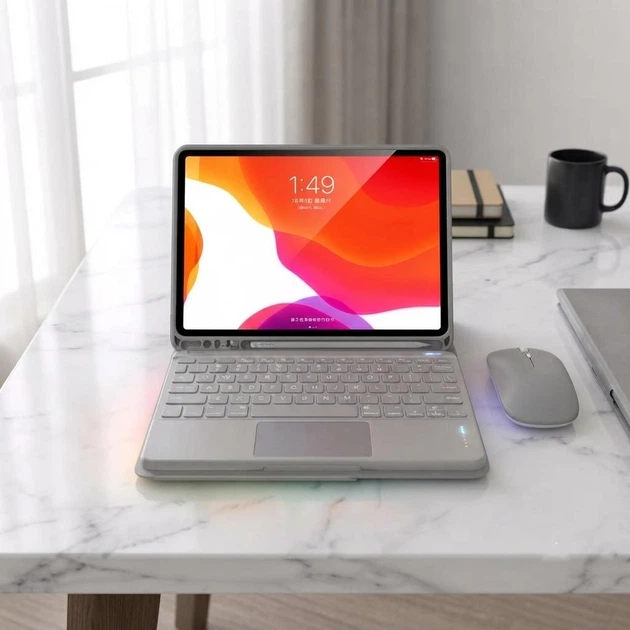 Чохол з клавіатурою та мишкою FegishCase Apple iPad 7 (2019) 10.2" Grey - зображення 5