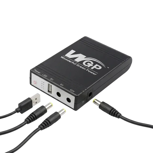 Безперебійник для роутера павербанк повербанк power bank ДБЖ mini ups 10400 mAh WGP 103A для медіаконвертера модема відеоспостереження wi fi роутерів 5v 9v 12 вольт - зображення 2
