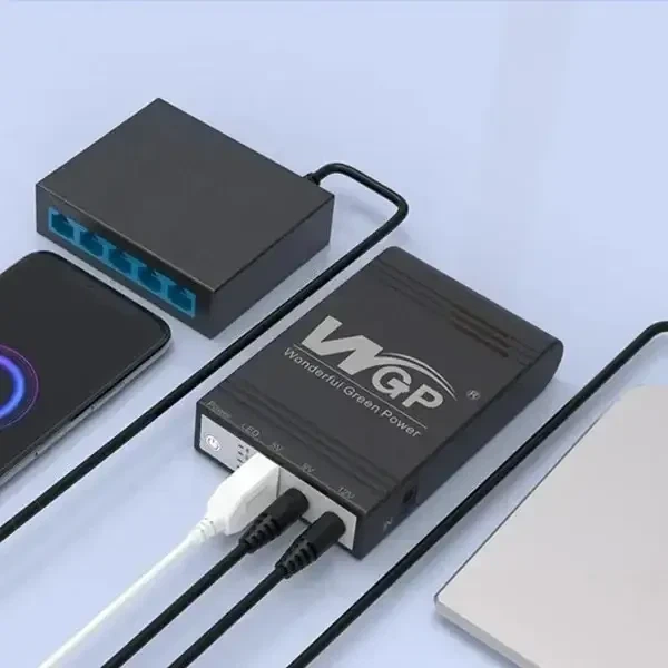 Безперебійник для роутера павербанк повербанк power bank ДБЖ mini ups 10400 mAh WGP 103A для медіаконвертера модема відеоспостереження wi fi роутерів 5v 9v 12 вольт - зображення 3