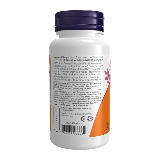 Brain Elevate витамины для памяти Now Foods Брейн Элевейт 60 капсул - Фото 3 Brain Elevate витамины для памяти Now Foods Брейн Элевейт 60 капсул - изображение 3