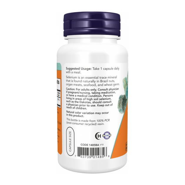 Селен Now Foods Selenium 200 мкг 90 капсул - зображення 3