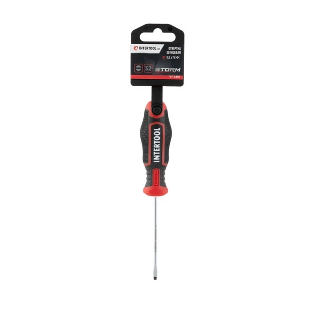 Викрутка SL3.0*75 мм, S2, STORM INTERTOOL VT-3401 - зображення 5