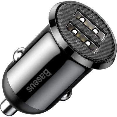 Зарядний пристрій Baseus Grain Pro Car Charger (Dual USB 4.8A ) USB Black (CCALLP-01) - Фото 1 Зарядний пристрій Baseus Grain Pro Car Charger (Dual USB 4.8A ) USB Black (CCALLP-01) - зображення 1
