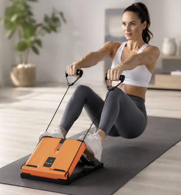 Наклонная фитнес-доска Sport Stretching Plate для растяжки ног и стоп Складная платформа с эспандерами и таймером для фитнеса разминки восстановления - Фото 6 Наклонная фитнес-доска Sport Stretching Plate для растяжки ног и стоп Складная платформа с эспандерами и таймером для фитнеса разминки восстановления - изображение 6