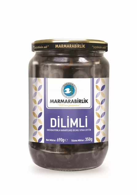 Чорні маслини нарізані Marmarabirlik DILIMLI, 350г - Фото 1 Чорні маслини нарізані Marmarabirlik DILIMLI, 350г - зображення 1