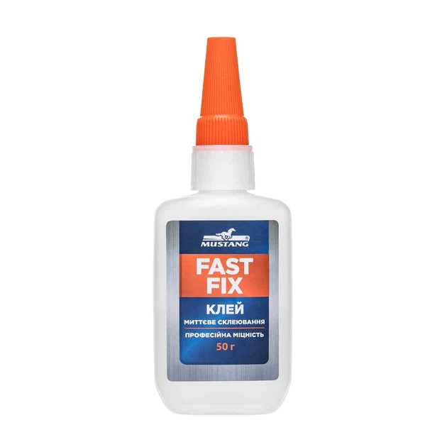 Клей з активатором FAST FIX Mustang (ціаноакрилат+активатор), 50 г+200 мл, двокомпонентний швидкий універсальний клей MG28 - зображення 3