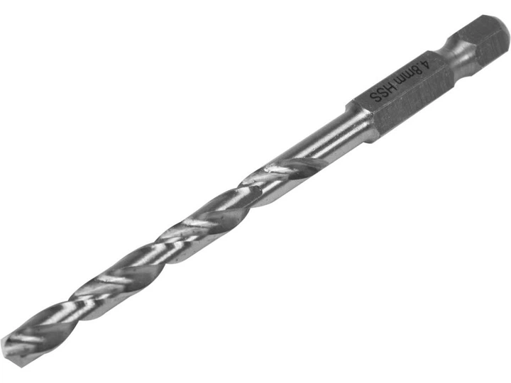 Сверло по металлу Ø=4.8x86/52 мм, HEX-1/4" для нержавеющей конструктивной легированной стали YATO (YT-44869) - Фото 2 Сверло по металлу Ø=4.8x86/52 мм, HEX-1/4" для нержавеющей конструктивной легированной стали YATO (YT-44869) - изображение 2