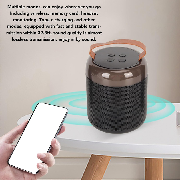 Караоке-машина Y2 Bluetooth 5.3 з 2 мікрофонами, портативна колонка з RGB-підсвічуванням, акумуляторна, чорна - зображення 7