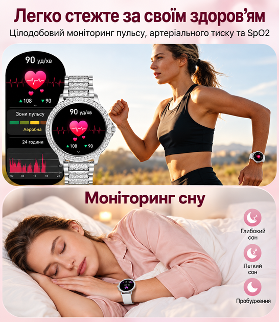 Жіночий смарт-годинник із Bluetooth-дзвінками та повідомленнями, розумний годинник для Android і iPhone з 2 ремінцями та фітнес-тр - Фото 2 Жіночий смарт-годинник із Bluetooth-дзвінками та повідомленнями, розумний годинник для Android і iPhone з 2 ремінцями та фітнес-тр - зображення 2