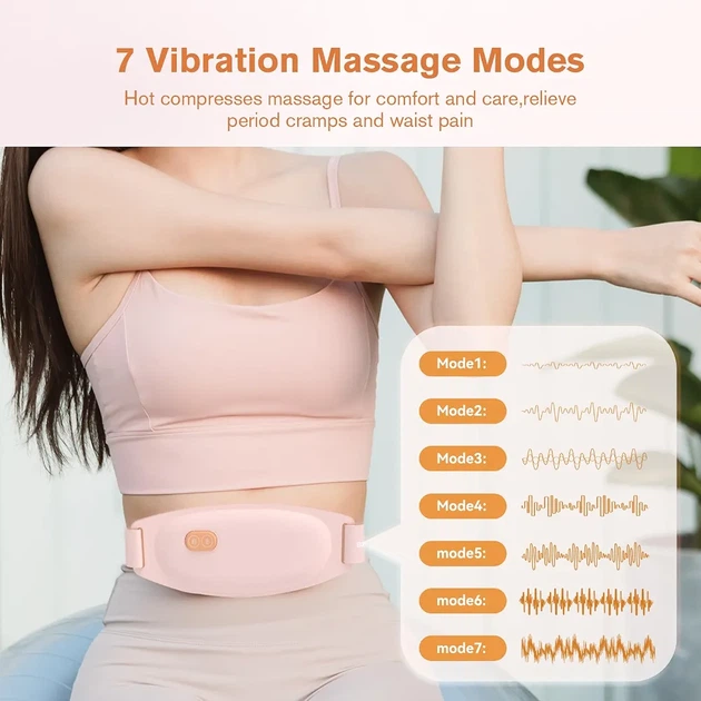 Акумуляторна грілка-пояс Burn Buddy Graphene Heating Pad з вібромасажем, 3 рівні нагріву, USB-C - зображення 4