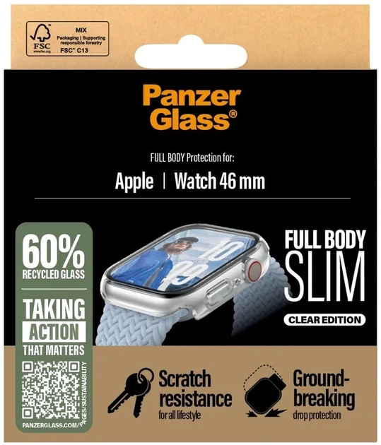 Etui PanzerGlass Full Body Slim do Apple Watch Series 11/10 46 mm Transparent (5715685003639) - Zdjęcie 4 Etui PanzerGlass Full Body Slim do Apple Watch Series 11/10 46 mm Transparent (5715685003639) - obraz 4