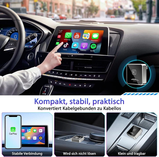 Мини-беспроводной адаптер JUSTSTONE для Apple CarPlay с автоматическим подключением и USB-A / USB Type-C - изображение 7
