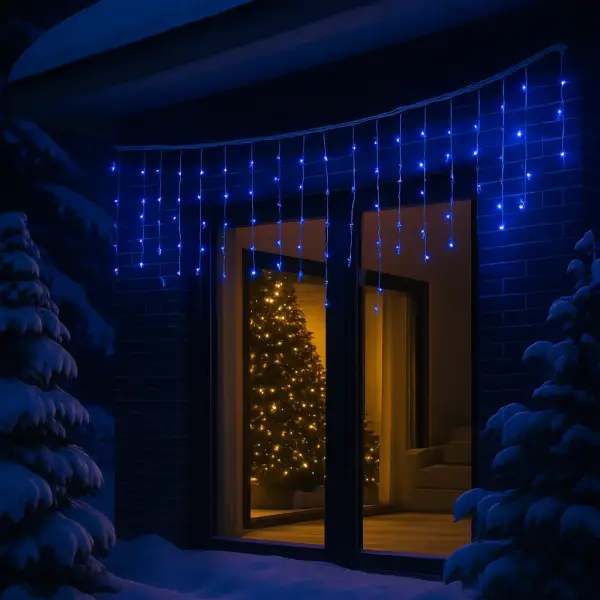Уличная гирлянда Бахрома 20 м 335 LED белый провод Синий 20MWBL - изображение 3