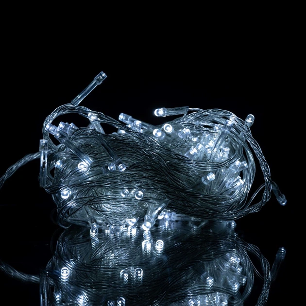 Новогодняя гирлянда комнатная нить 10 м 120 LED белый провод Белый W120LED10MWW - Фото 3 Новогодняя гирлянда комнатная нить 10 м 120 LED белый провод Белый W120LED10MWW - изображение 3